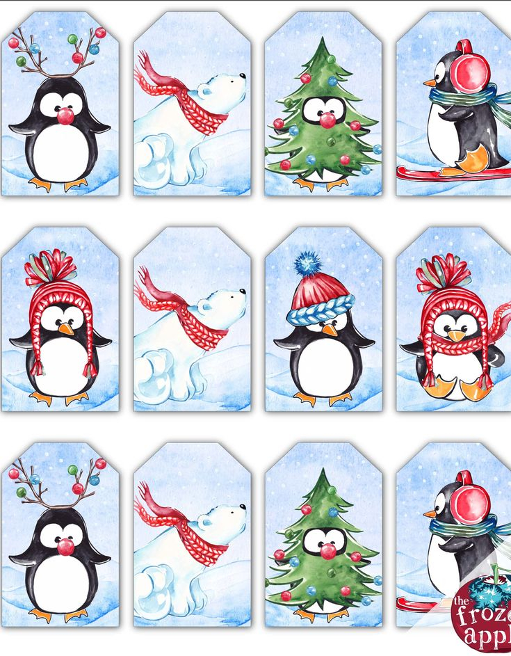 Super Cute Holiday Penguin Arctic Animal Printable 