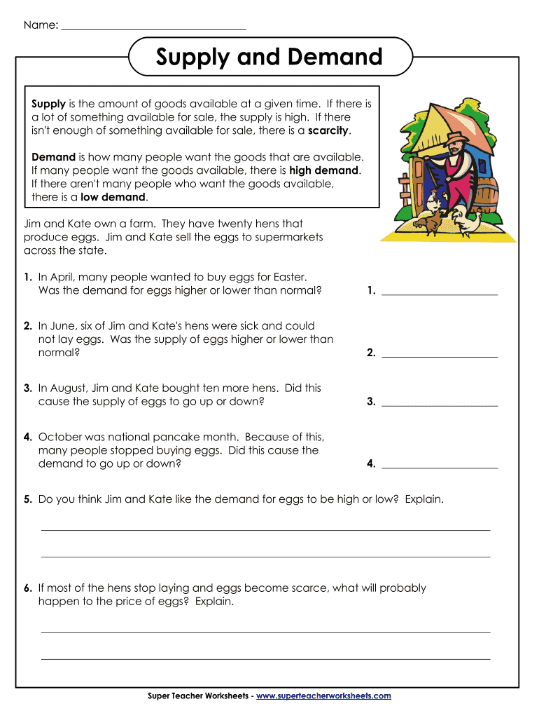 Supply And Demand Worksheet Fill Out And Sign Printable