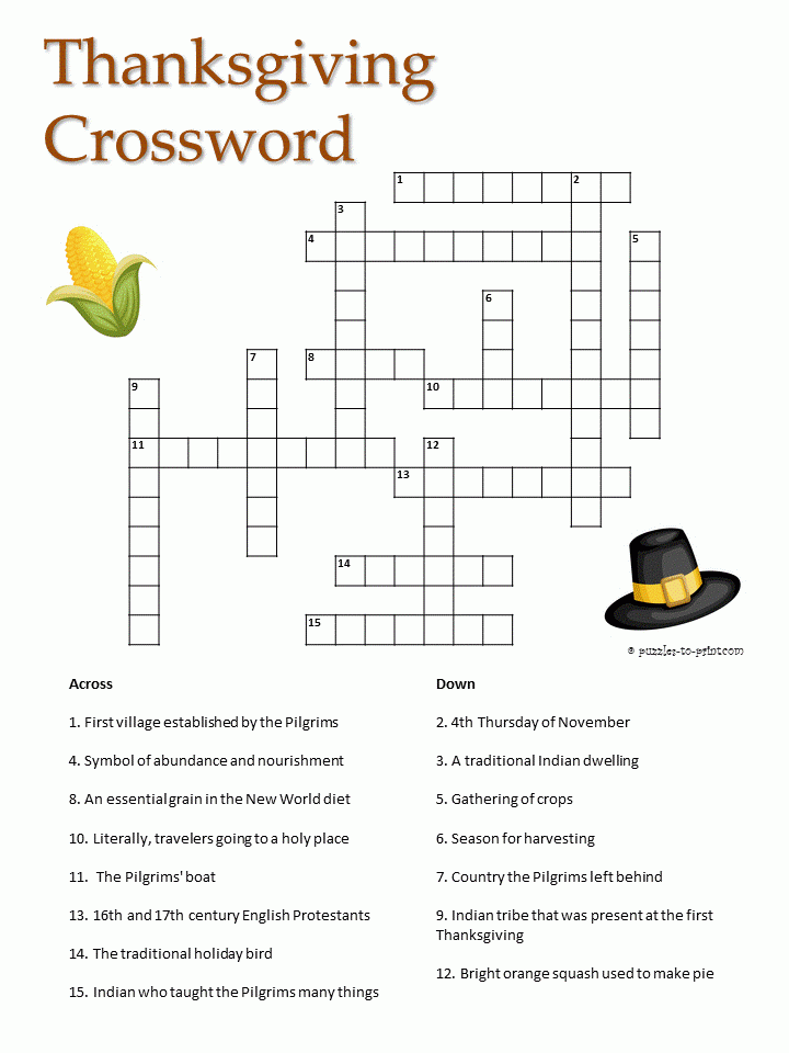 Thanksgiving Crossword