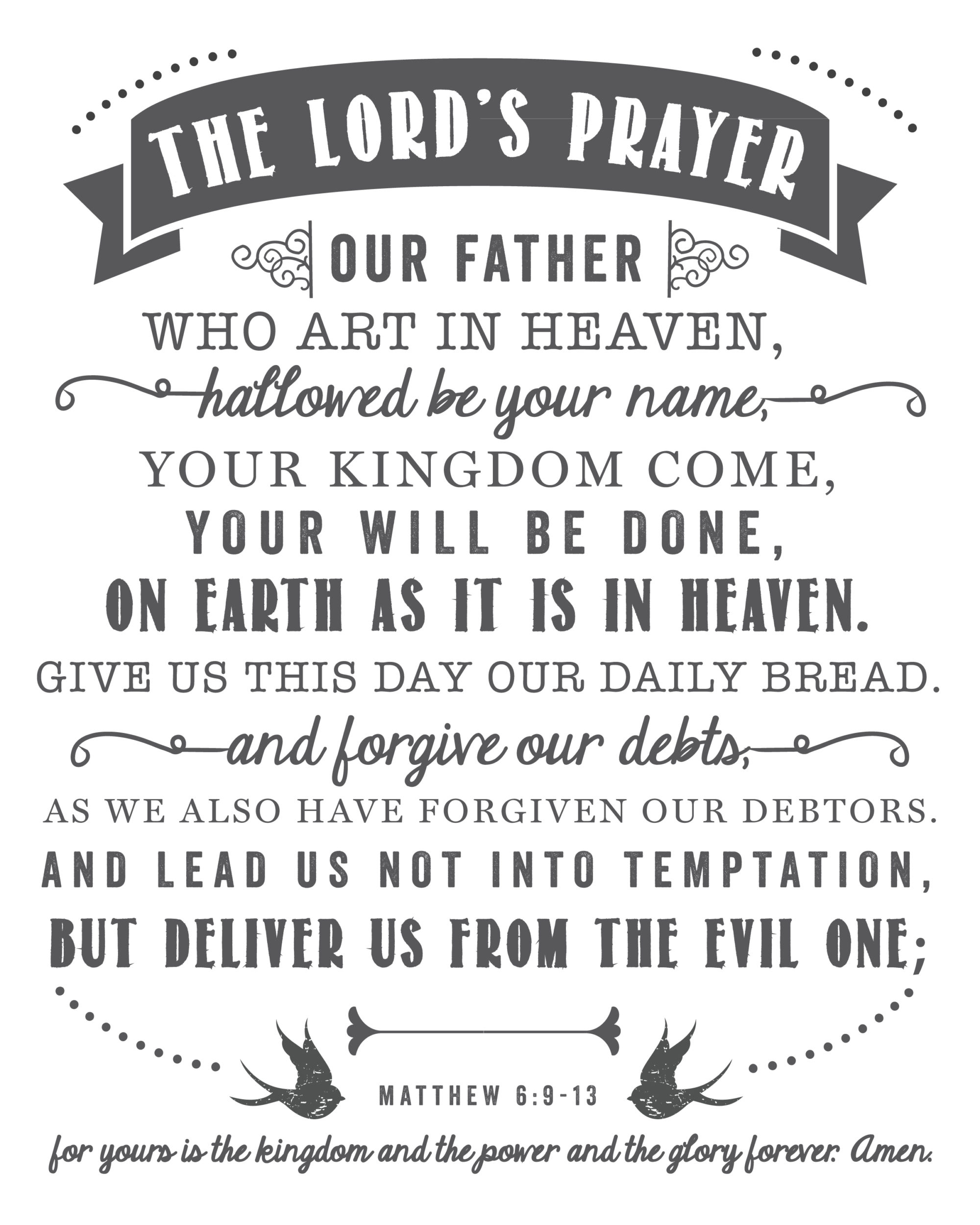 The Lord s Prayer Free Printable Sincerely Sara D 