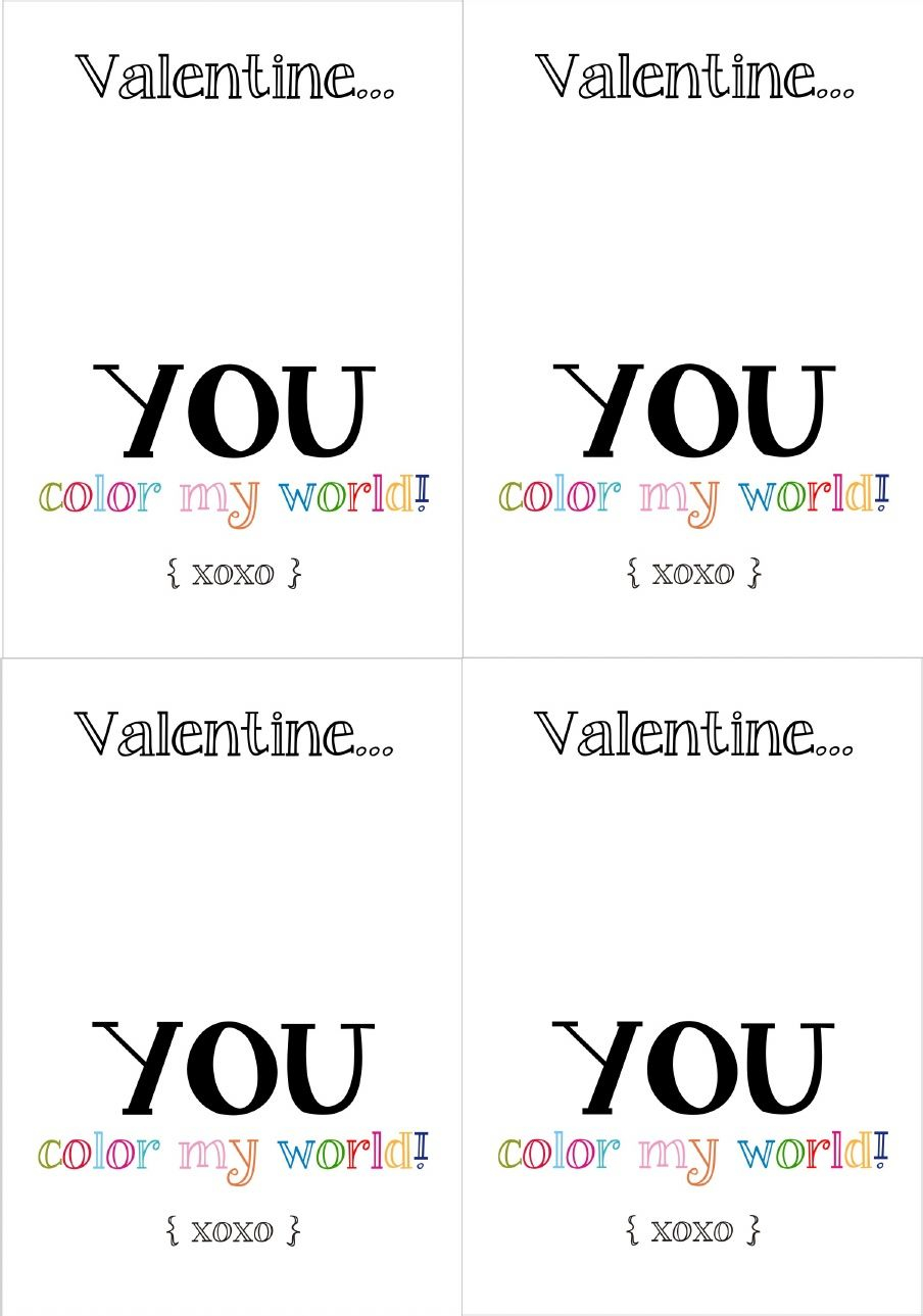 Valentine You Color My World Free Printable From Lola Decor FYLM 