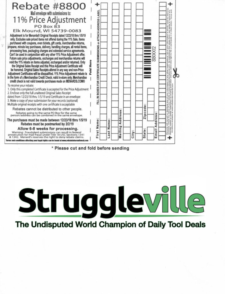 Menards Printable Rebate Form 2023