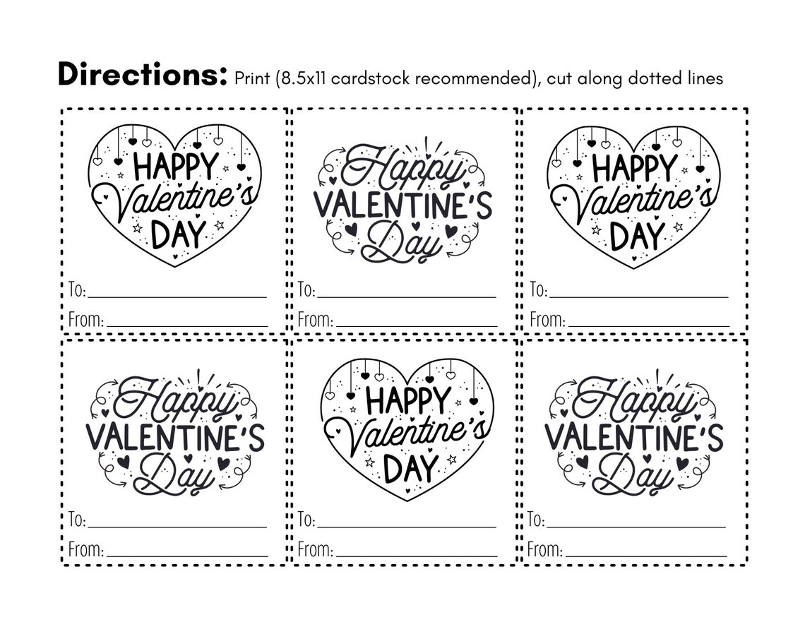 Black And White Valentine Card Printable